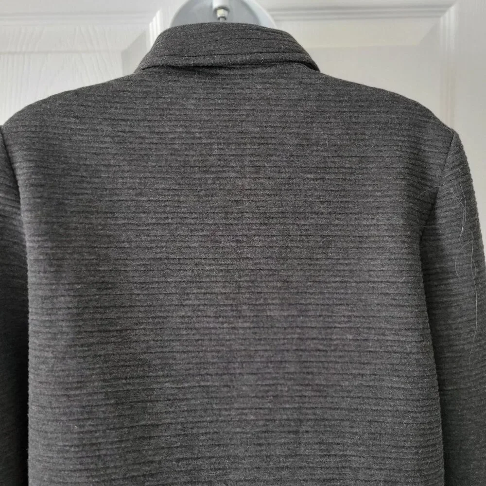 CI SONO Charcoal Gray Ribbed Stretch Knit Motorcycle Jacket Size M